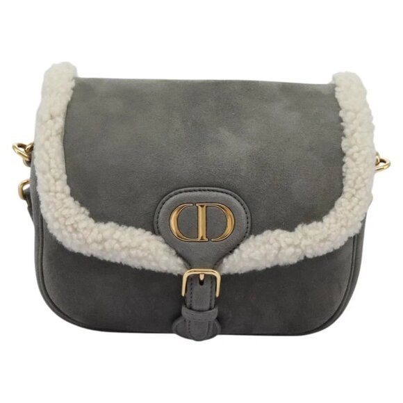 Christian Dior Shoulder Bag Suede Gray Gold Auth PP357AV - Picture 14 of 16